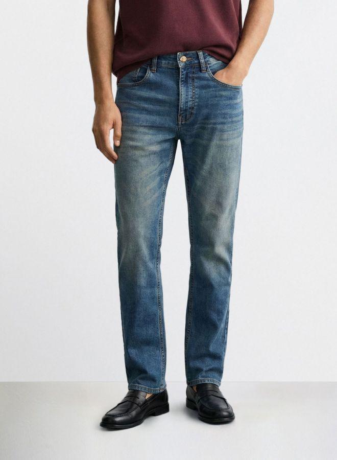 The Indian Garage Co Men Slim Fit Solid Scoop Pocket Mid-Rise Jeans - Image 1